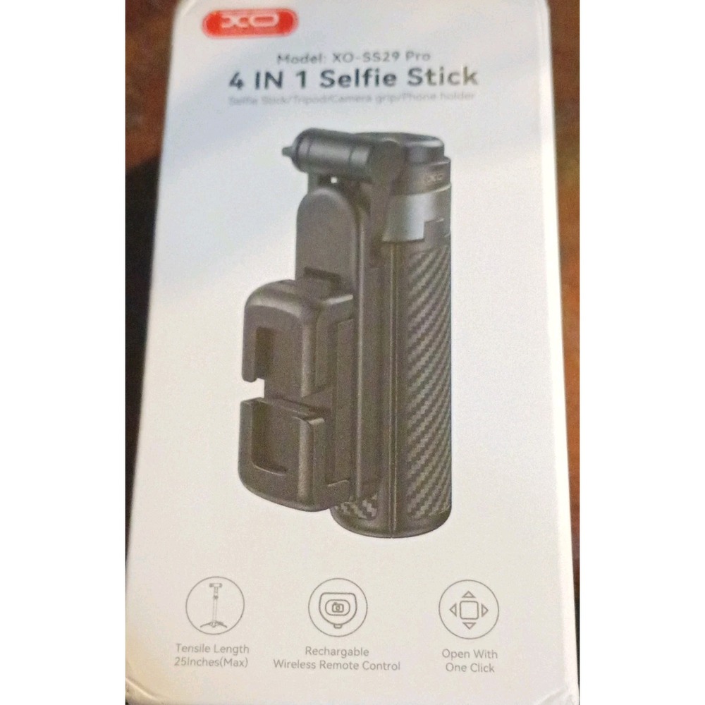 Pro 4-in-1 Selfie Stick Tripod 25 Black w/ Rechargeable Wireless Remote XO-SS29